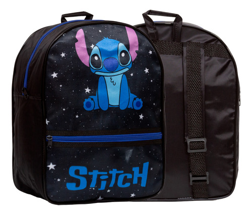 Mochila Infantil Lilo & Stitch Costas Resistente Preta