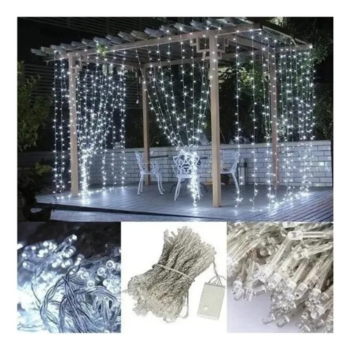 Cortina 320 Led 3x2mts Cascada Matrimonio Evento Blanco Frio