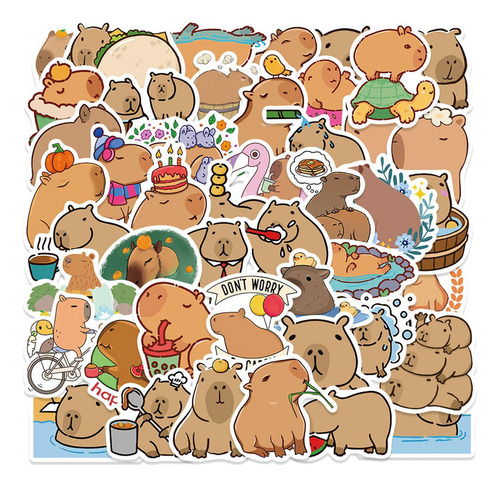 Z Calcomanía De Animales 50 Calcomanías De Capibara