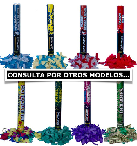 Cañón Lanza Papel Multicolor X 1 - Cotillon Papel Picado