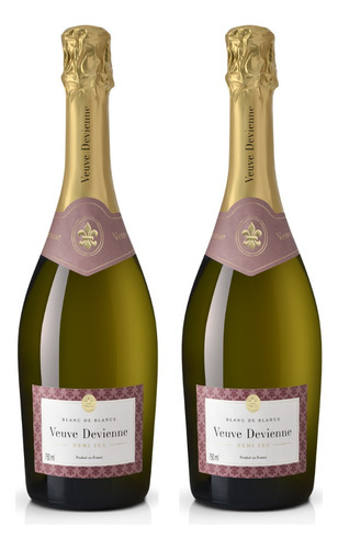 Kit 2 Espumantes Veuve Devienne Demi Sec Branco França 750ml