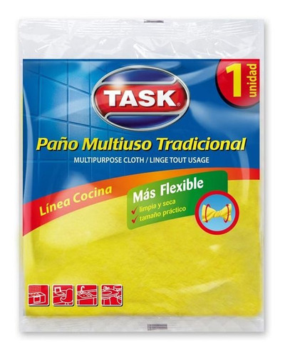 Pack X 6 Unid. Paño  Mulamari 1 Un Task Trapos D/pis Pro