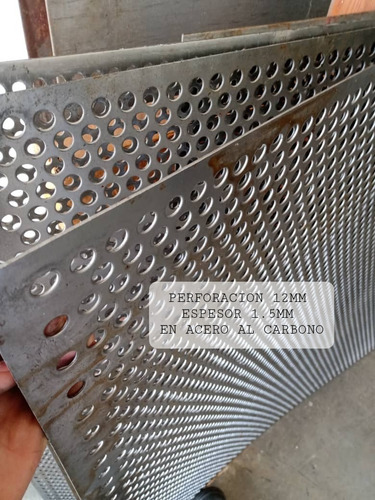 Imagen 1 de 4 de Lamina Perforacion 12mm × Espesor 1.5mm En Acero Al Carbono