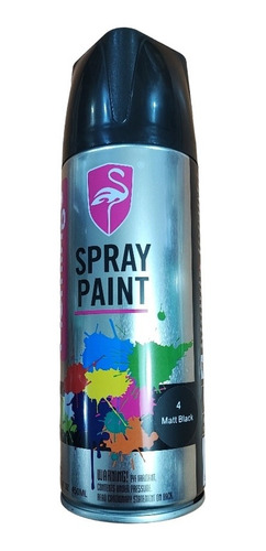 Pintura Spray Negro Mate Flamingo 450ml Alta Calidad 