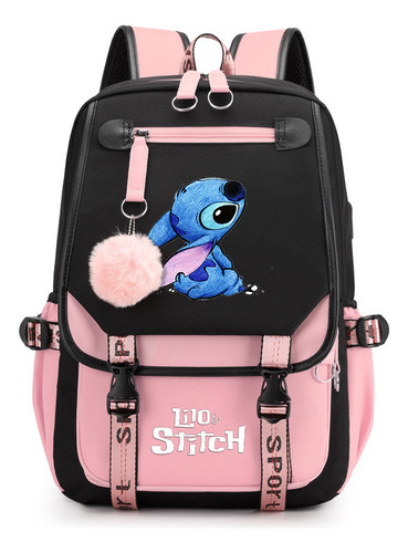 Mochila Escolar Stitch De Gran Capacidad Star Baby Boy Prima