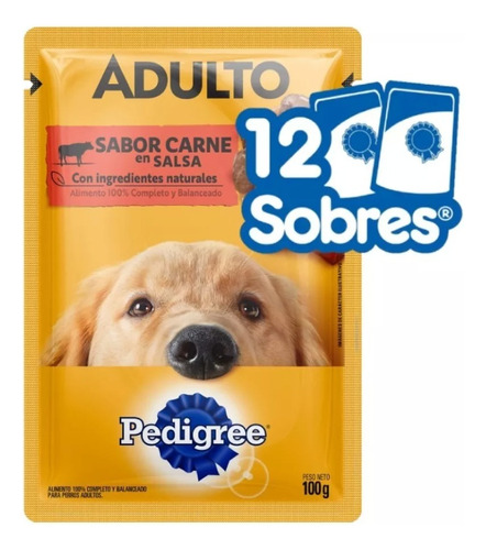 Sachet Pedigree Adulto Carne 100gr - Pack 12 Un