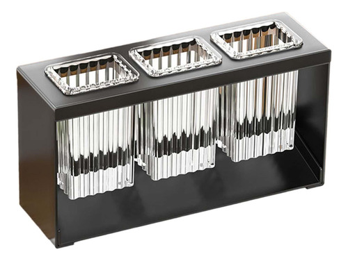 Soporte Para Utensilios Con Compartimento, Escurridor Negro