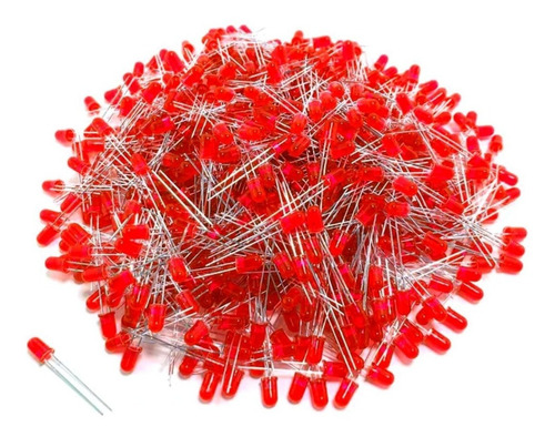 Kit Led 5mm Difuso - 1000 Vermelho