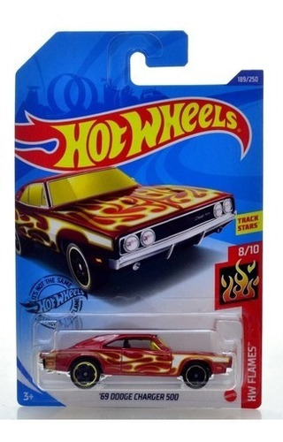 Hot Wheels '69 Dodge Charger 500 8/10 Hw Flames 2018 189/250