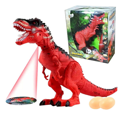 Boneco Dinossauro Bota Ovo Anda Som Luz Brinquedo Grande