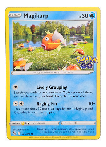 Cartas Pokemon Magikarp Pokemon Go 21/78 Magikarp Inglés