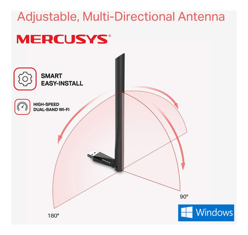 Ac650mbps Dual 5g 2.4g Antena Usb 5dbi Wifi Windows Pc