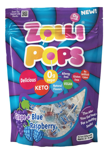 Paletas Uva Berry Azul S/azúcar-gluten Keto Vegan Zolli Pops