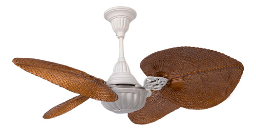 Ventilador De Techo Con Luz Tejido Rattan Roble Windlux Cami