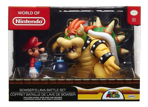 Set Figuras Articuladas Mario Vs Bowser 18 Cm Mario Bros Ub