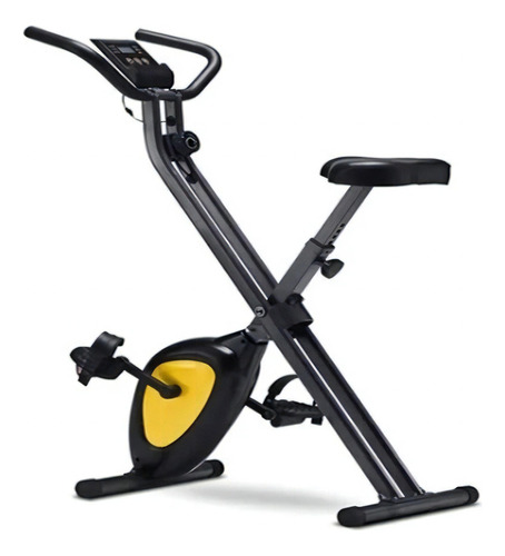 Bicicleta estática plegable Athletic MTDP-2950-2S tradicional color negro y amarillo