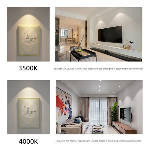 Set T21 De Focos Led Cob Con Luz Empotrada Regulable, 3500 K