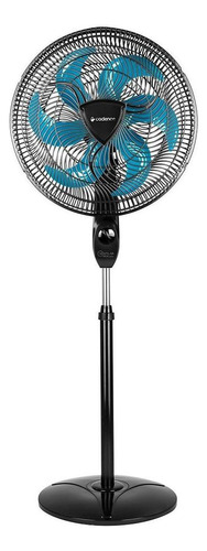 Ventilador de pé Cadence Eros Supreme VTR865 turbo preto com 6 pás, 40 cm de diâmetro 220 V