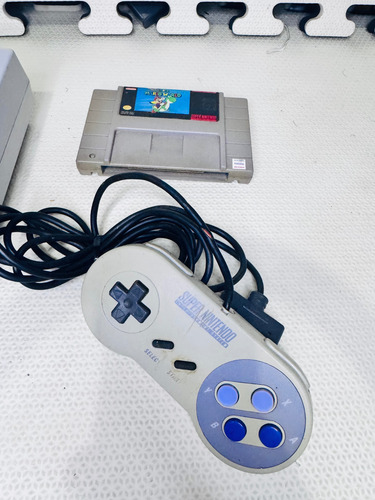Console Super Nintendo Controle Fonte Mario World Originais Cinza