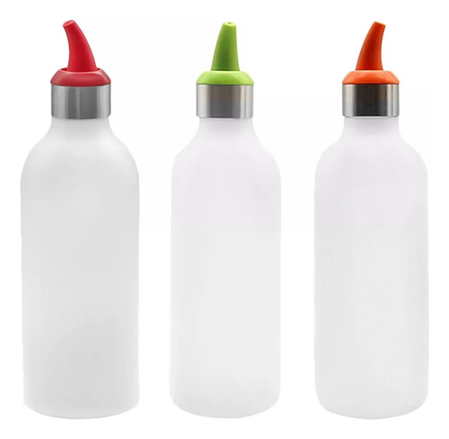 3 Botellas Dispensadoras De Condimentos Para Salsa Cocina