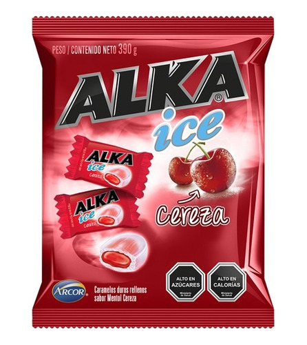 Alka Ice Cereza De Arcor  (bolsa Con 100 Unidades)