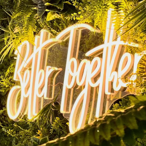 Better Together Neon Led Decoração Festa Luminária Acrílico 