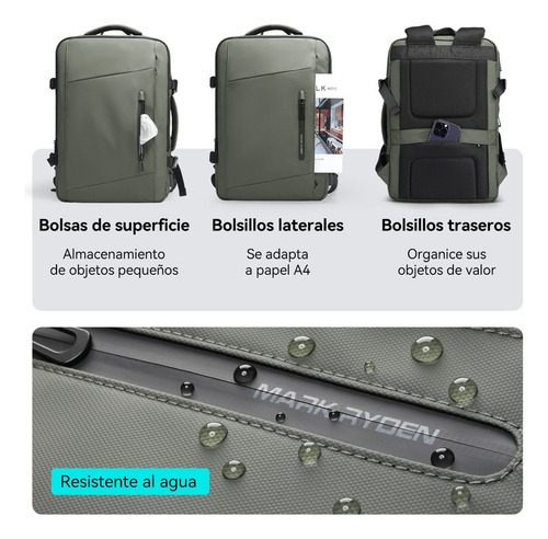 Mochila Impermeable Para Computadora Portátil De 17 Pulgadas