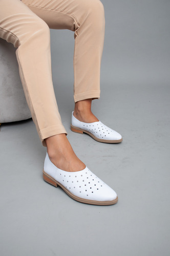 Zapatos Sliders Mujer Cuero Vacuno Picado Seul Bym Shoes
