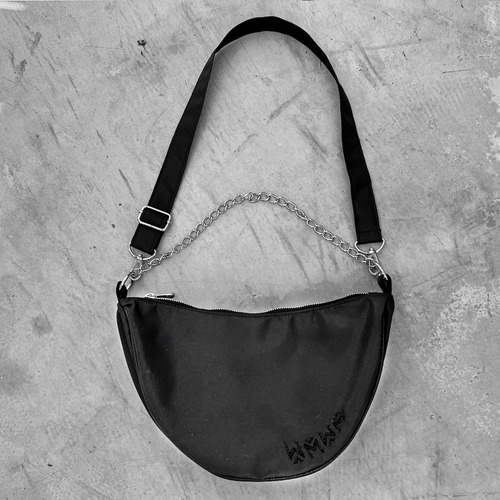 Bandolera Cartera Medialuna Rowa Lobos Negro