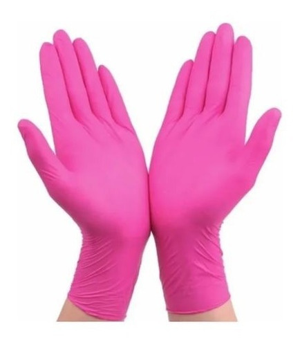 Guantes Desechables Rosa Talla L 100 Pzs