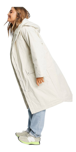 Parka Color Crema Con Diseño En Cascada De Asos Design