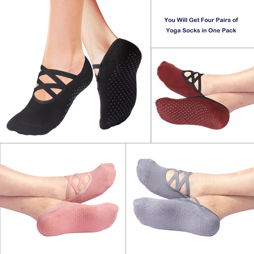 Calcetines De Yoga Antideslizantes Con Empuñaduras, Para