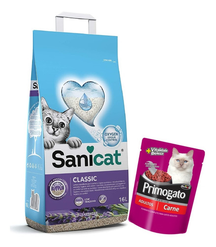 Arena Absorbente Para Gatos Sanicat Classic  16 L  Lavanda