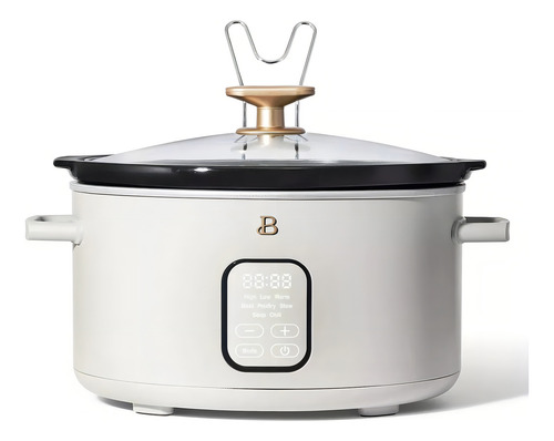 Olla Lento Cocimiento Electrica Beautiful 6qts 5.7lts Blanco Nevado 50hz