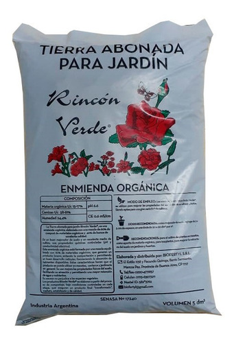Tierra Abonada Para Jardin Humus 5dm3 Rincon Verde Biofertyl