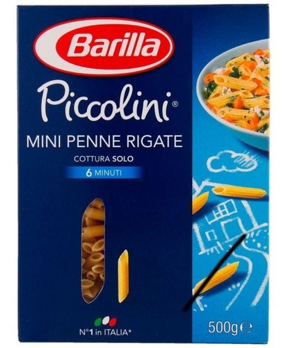 Macarrão/massa Italiano Barilla Mini Penne Rigate - Cx 4 Uni