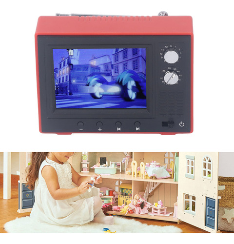 Televisor En Miniatura, Casa De Muñecas, Retro, Estilo Antig