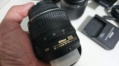 Nikon D3100 Lente 18-55 + 55-200 + Cartão 16gb Preto (Usado)