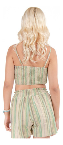Blusa Corta Forever 21 Estampada Rayada Para Dama