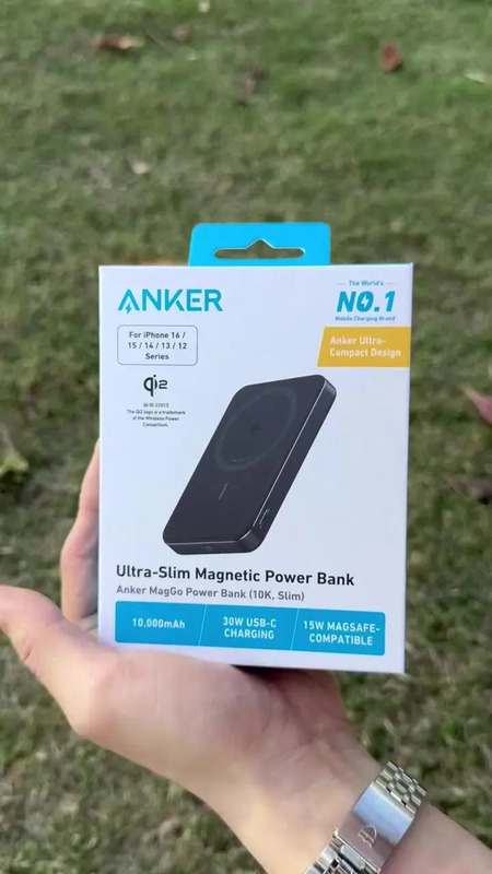 Carregador Portátil Indução 10000mAh Power Bank Anker MagGo