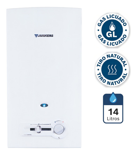 Calefont A Gas Glp Junkers Con Chispero Minimaxx W14 Blanco