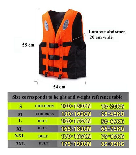 Chalecos Salvavidas Talla L (50-65 Kg)