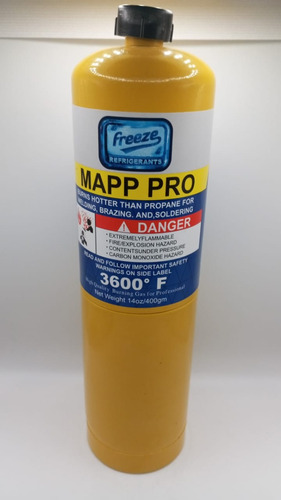 Bombona Amarilla Gas Propano Mapp Pro 14oz/400 Grs. 