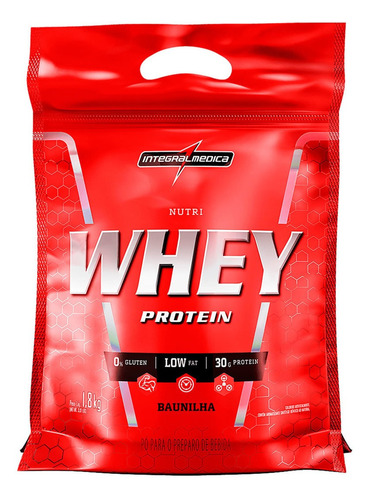 Suplemento em pó Integralmédica Whey Protein Sabor Baunilha em sachê de 1.8kg