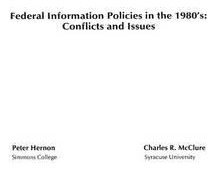 Libro Federal Information Policies In The 1980's - Peter ...