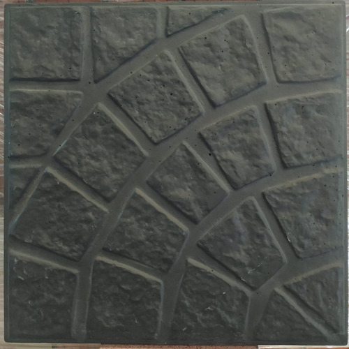 Baldosa Adoquin Circular Grande Negro Rustico 40x40 Ceramice