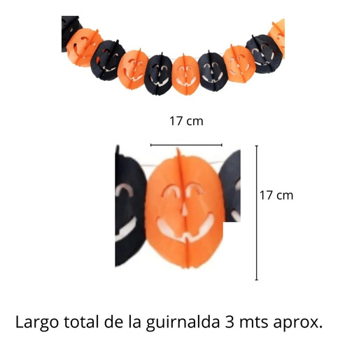 Imagen 4 de 10 de 5 Guirnaldas Halloween Fantasma Calabaza Araña Calavera Deco