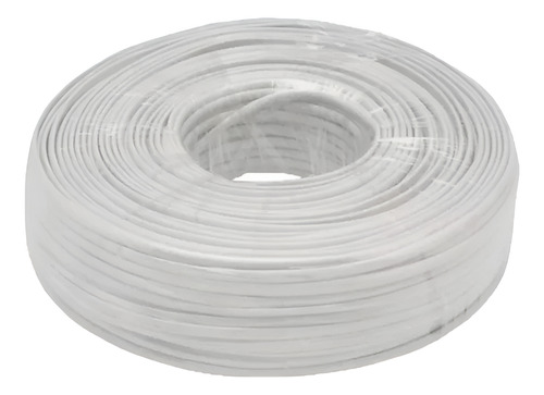 Rollo Cable Plano 100m Telefono Telefonico 4 Cables 2 Pares Blanco