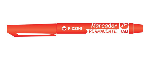 Marcador Pizzini 1263 Permanente Punta Redonda 1mm Caja X10 Color Rojo