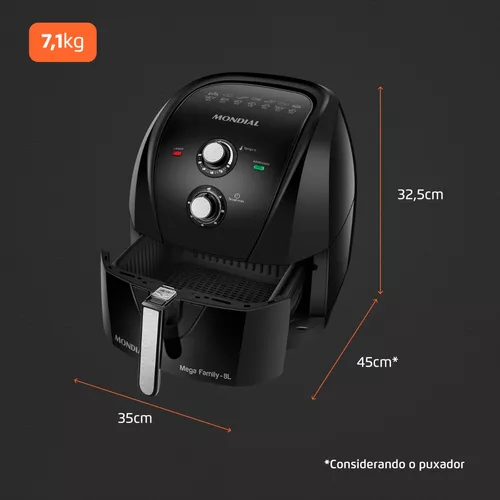 Fritadeira Sem Óleo Air Fryer 8 Litros AFN-80-BI Mondial - Mondial